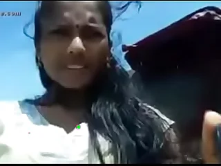Indian teen open-air in salwar