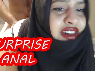agonizing surprise anal with married hijab woman